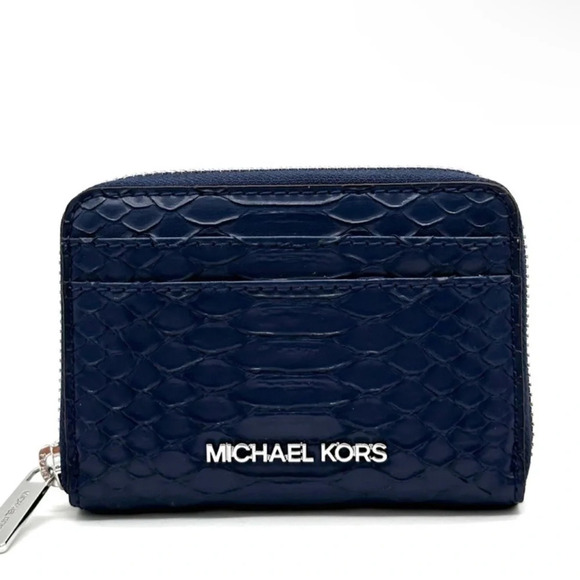 Michael Kors Medium ZA Card Case Wallet Navy Blue (NWT)